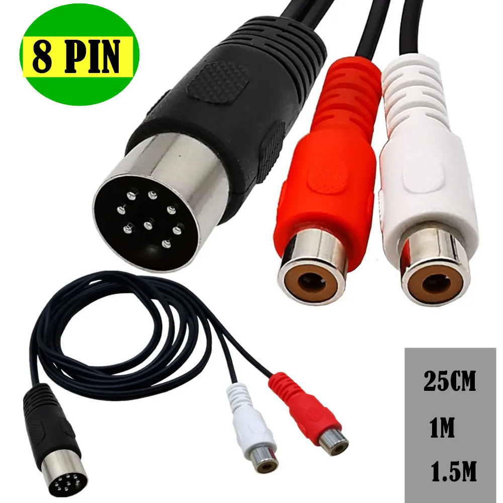 Audio Music Instrumental - Kabel Din 8-pinowy do 2RCA 8-pinowy