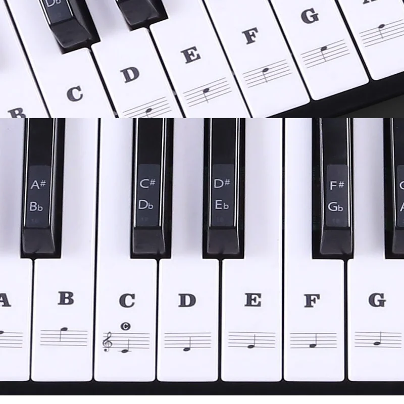 Keyboard Piano 61 Key - 1 szt. Naklejki do treningu na