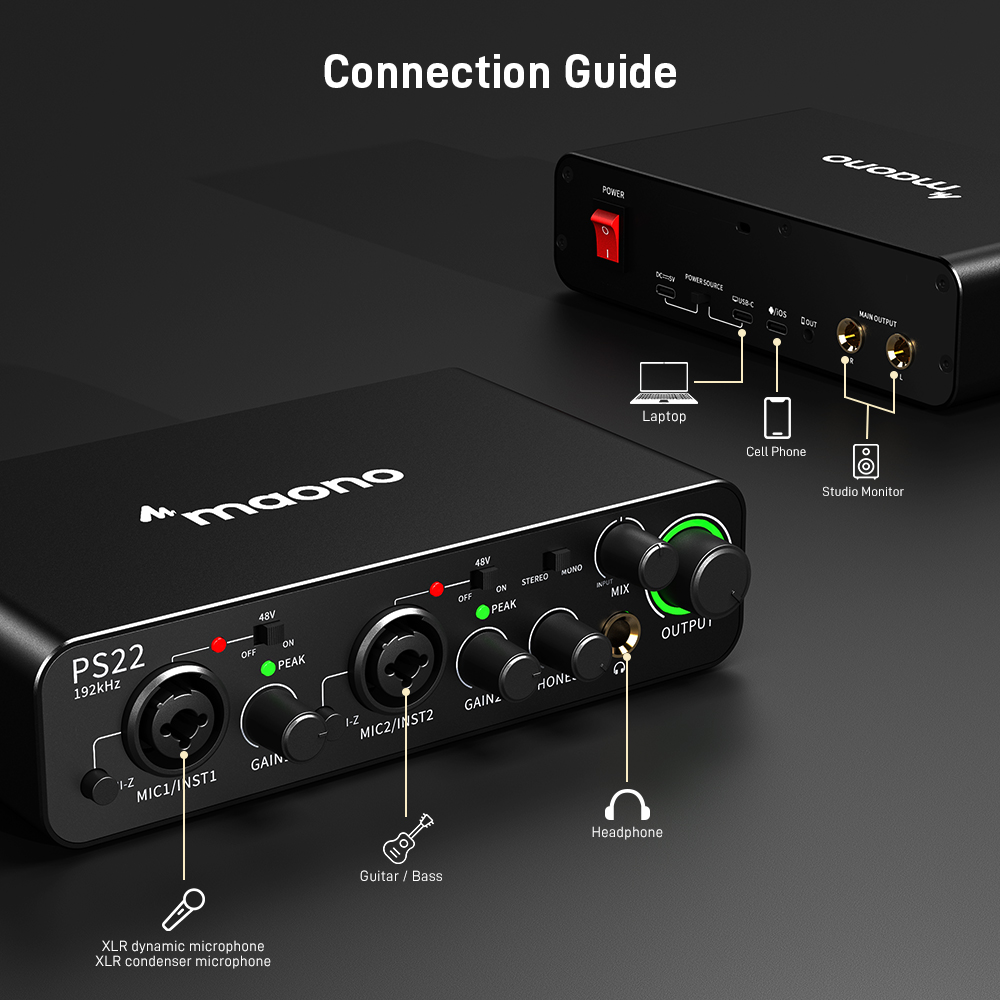 MAONO PS22 Profesjonalne Inter – Audio Music Interface recenzja i cena