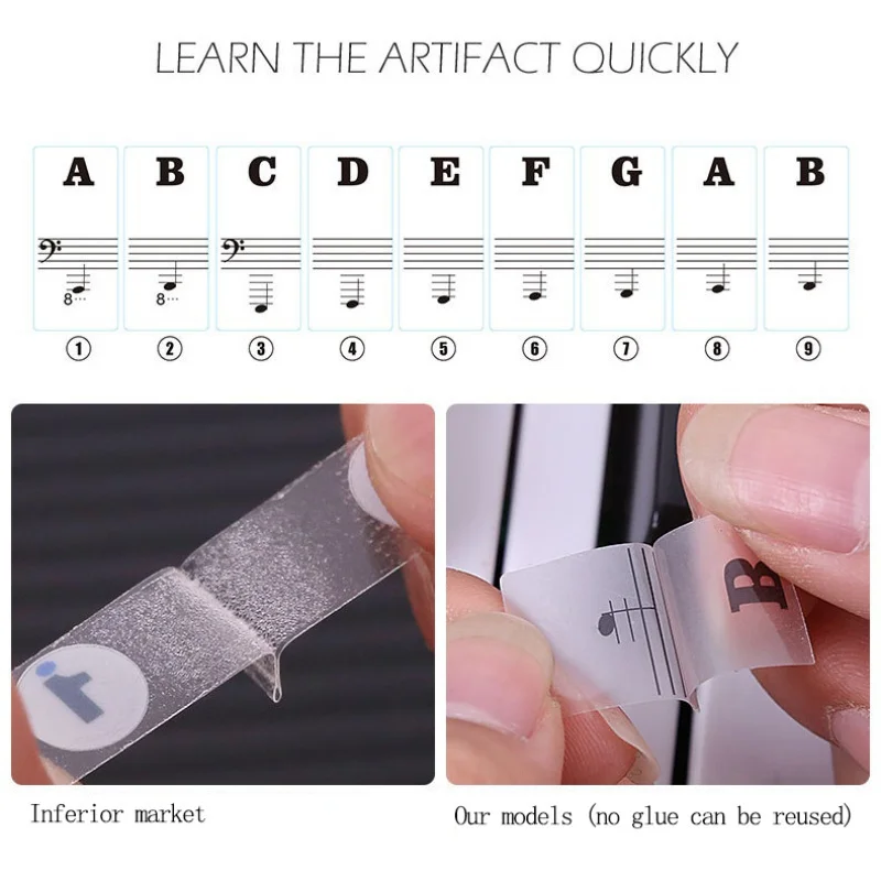 1 szt. Naklejki do treningu na – Keyboard Piano 61 Key recenzja i cena