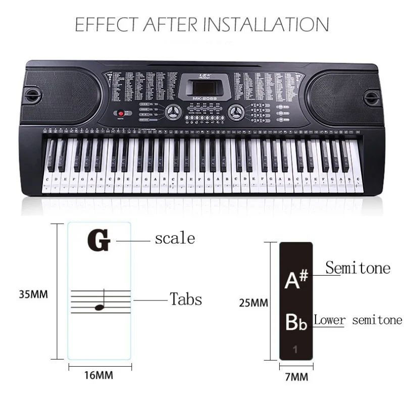 1 szt. Naklejki do treningu na – Keyboard Piano 61 Key recenzja i cena