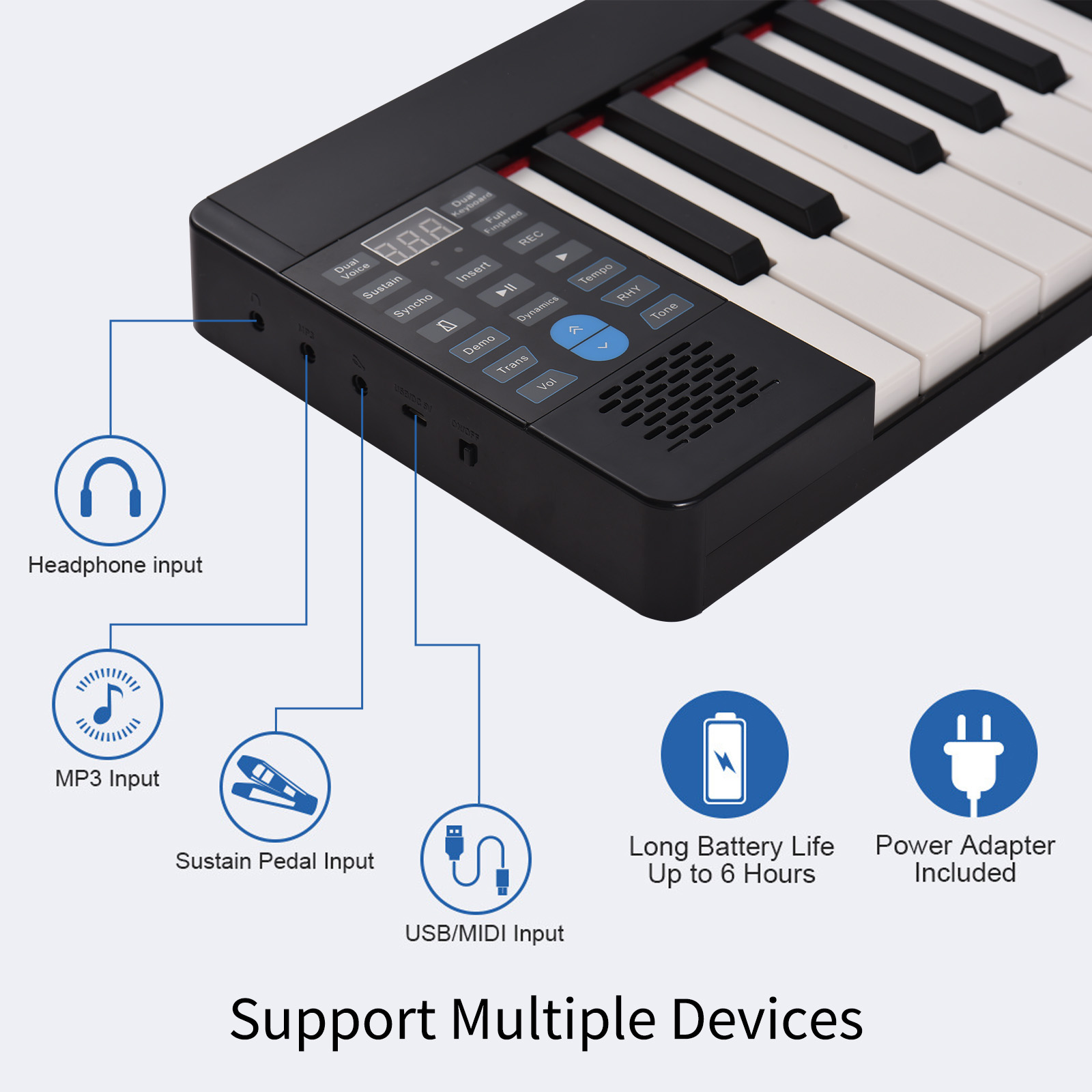 Składane pianino elektroniczne – Keyboard Piano 61 Key recenzja i cena