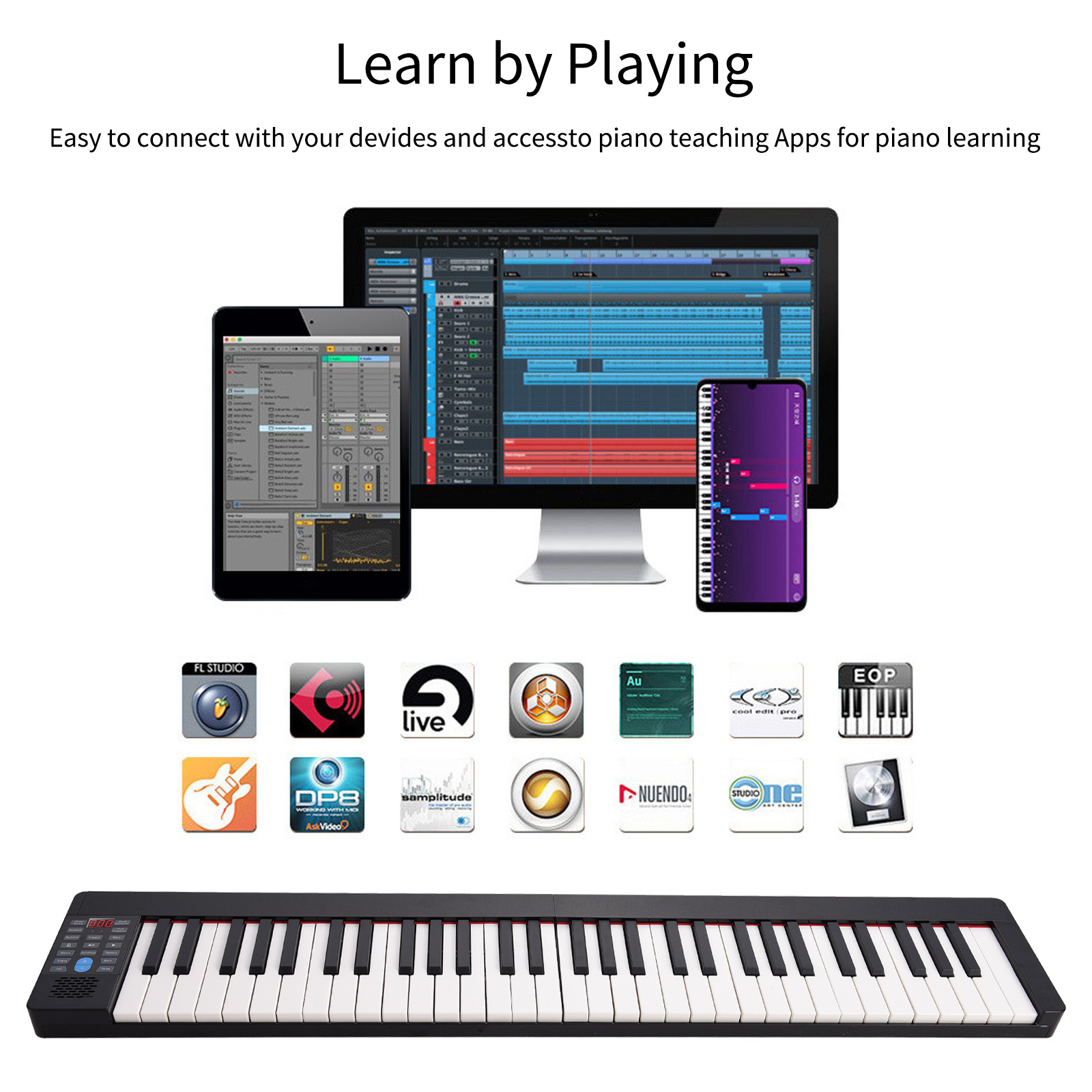 Składane pianino elektroniczne – Keyboard Piano 61 Key recenzja i cena
