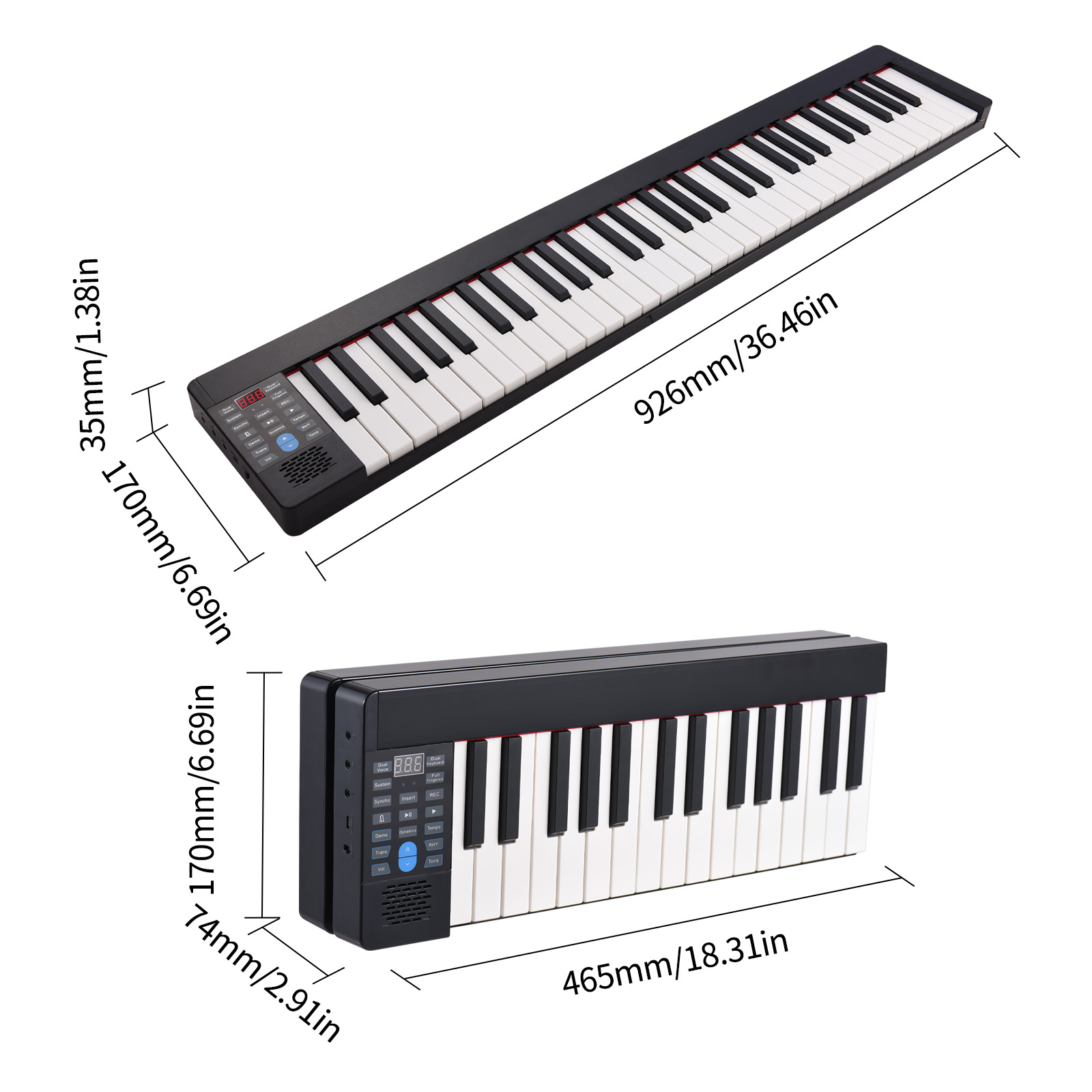 Składane pianino elektroniczne – Keyboard Piano 61 Key recenzja i cena