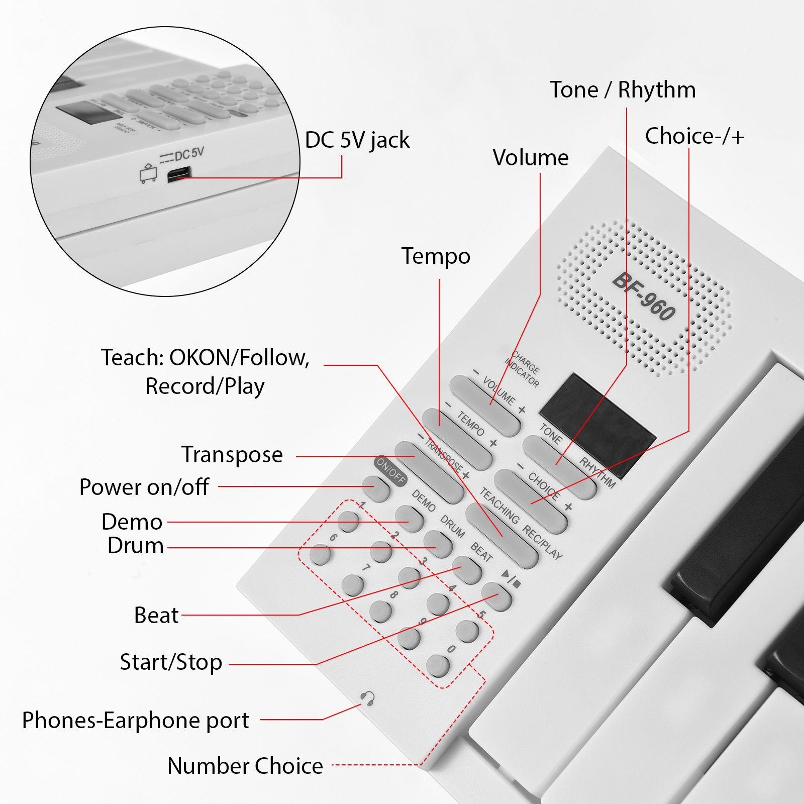 61-klawiszowe składane pianino – Keyboard Piano 61 Key recenzja i cena