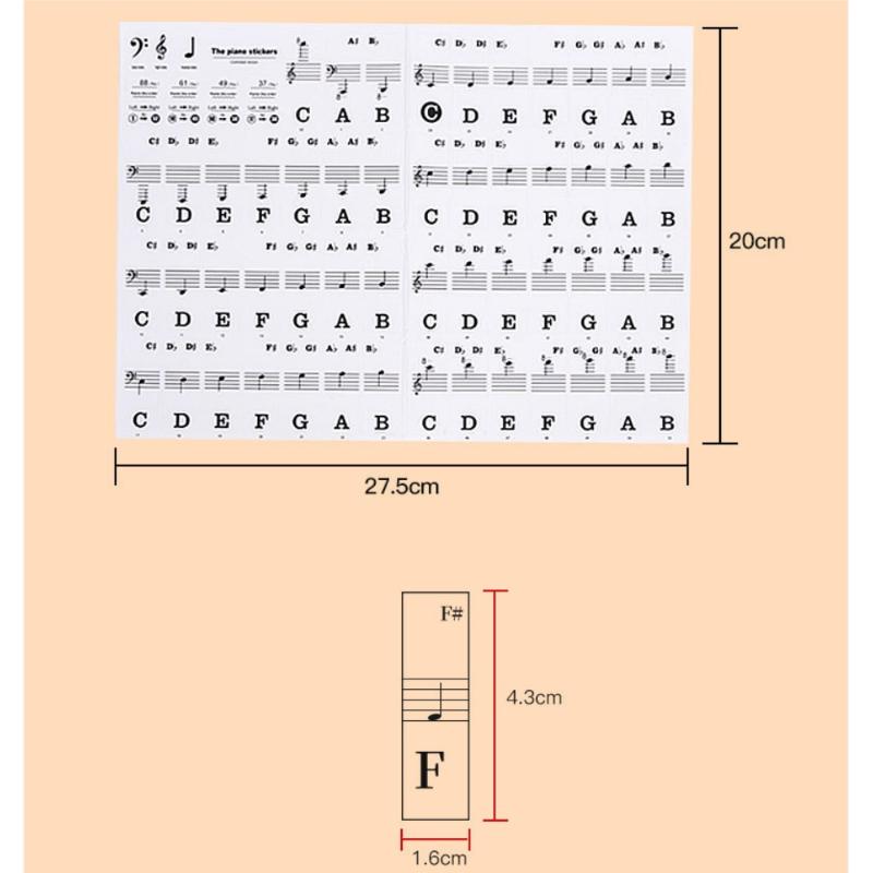 1 zestaw naklejek na klawiatur – Keyboard Piano 61 Key recenzja i cena