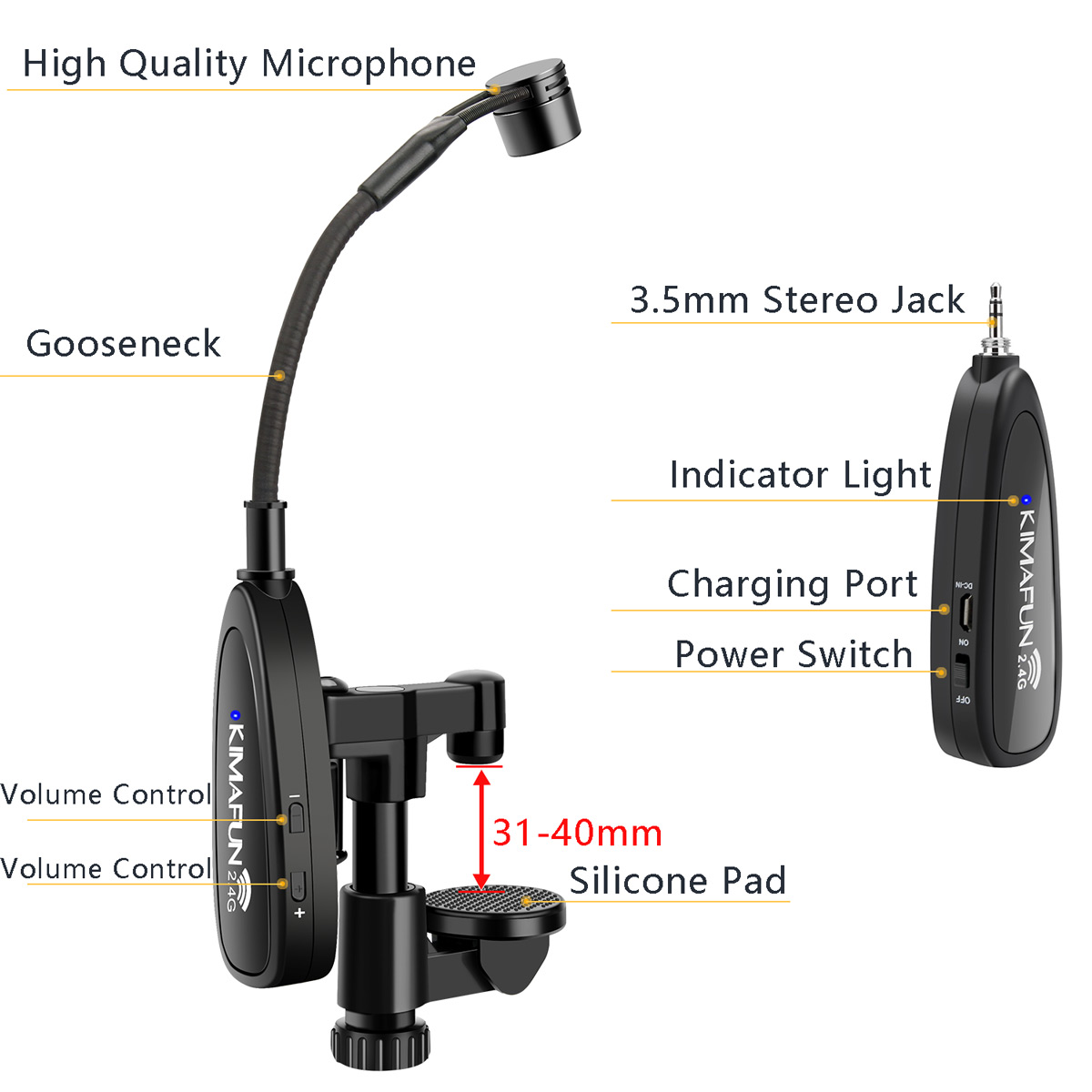 KIMAFUN 2.4G Instrument muzycz – Audio Music Youtube recenzja i cena
